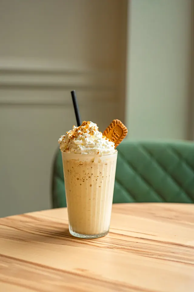 An iced drink served in a glass.
